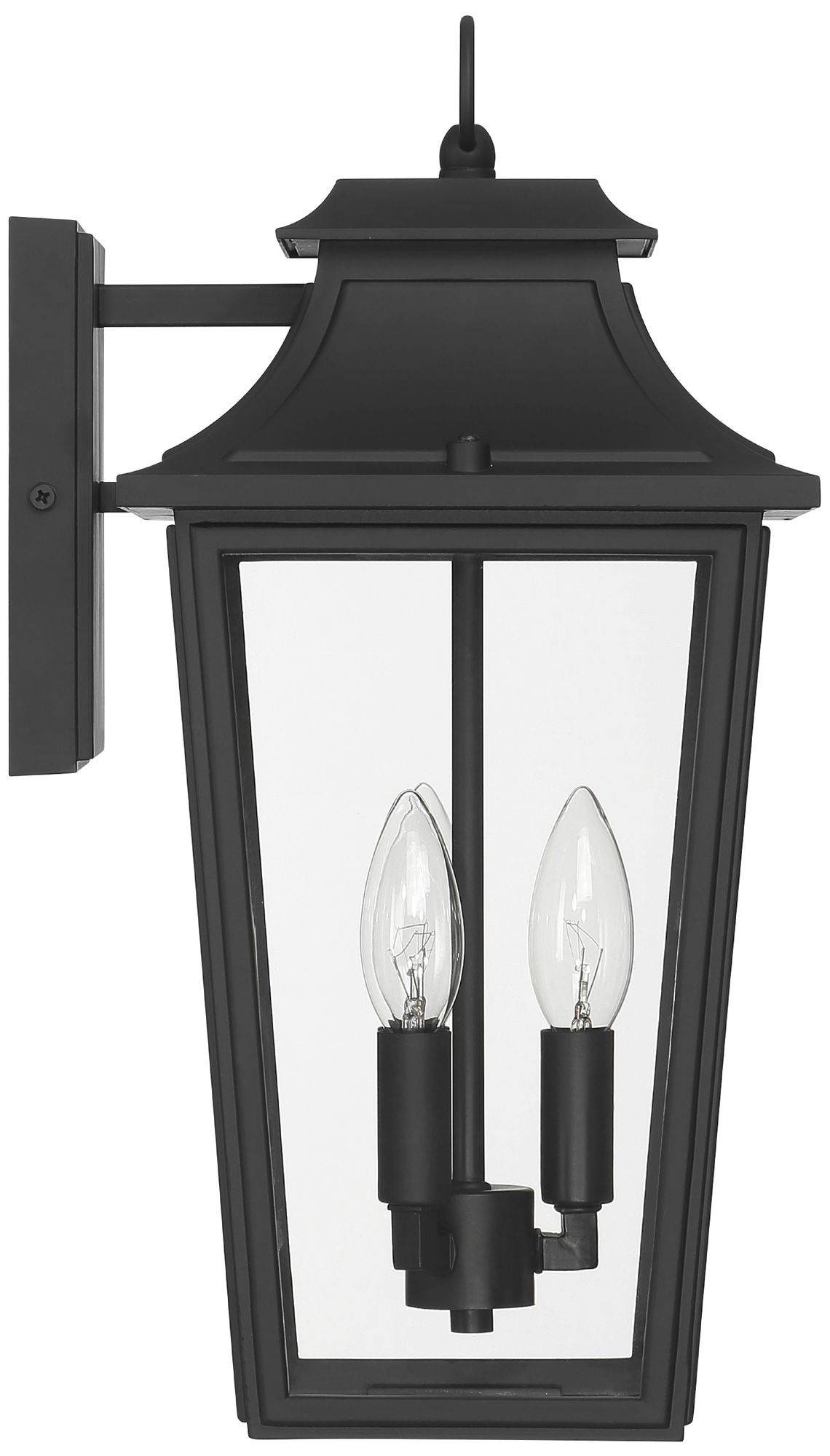 Hunter Spring Cove Matte Black Outdoor 3 Light Large 17 Inch Wall Light