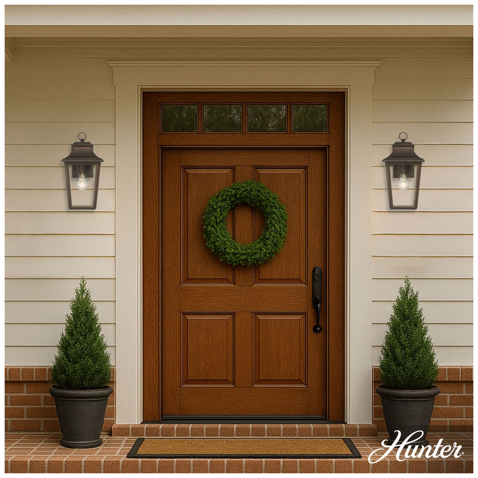 Image 2 Hunter Spring Cove Matte Bronze Outdoor 1 Light Medium 15 Inch Wall Light more views