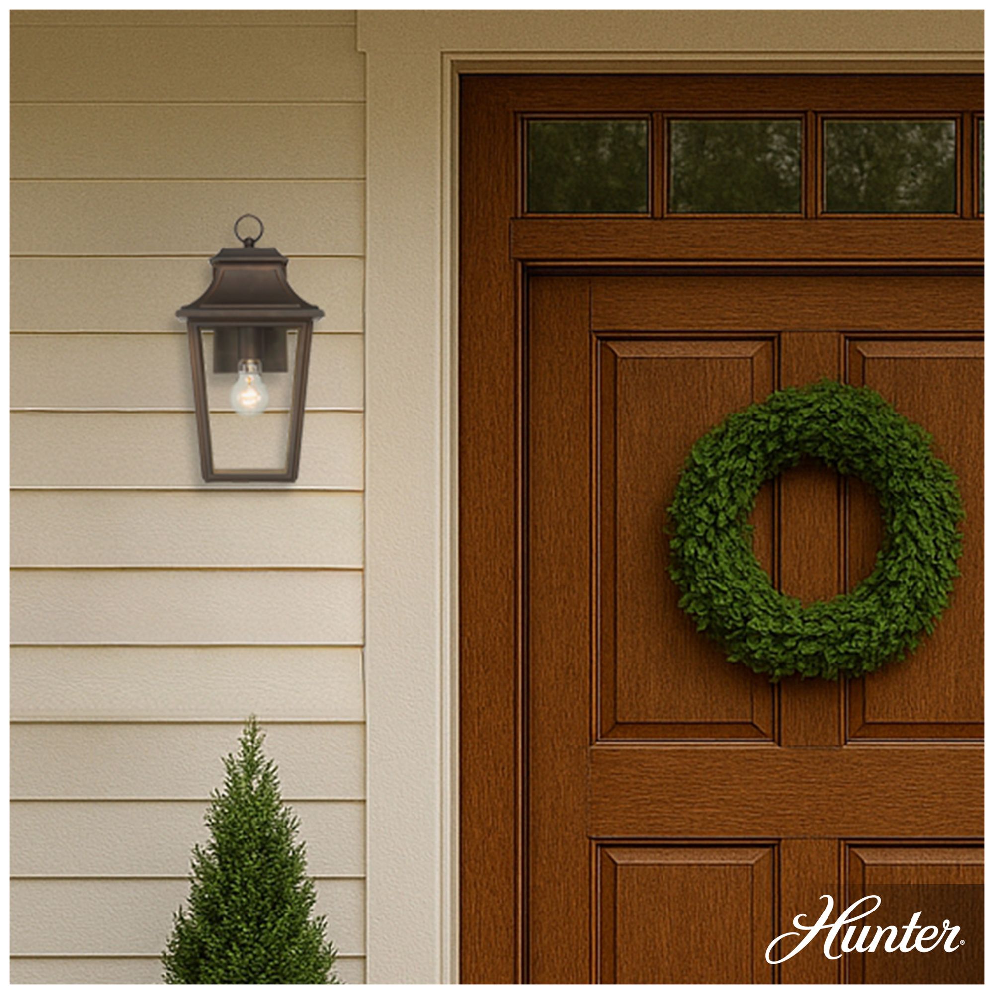 Image 3 Hunter Spring Cove Matte Bronze Outdoor 1 Light Medium 15 Inch Wall Light more views