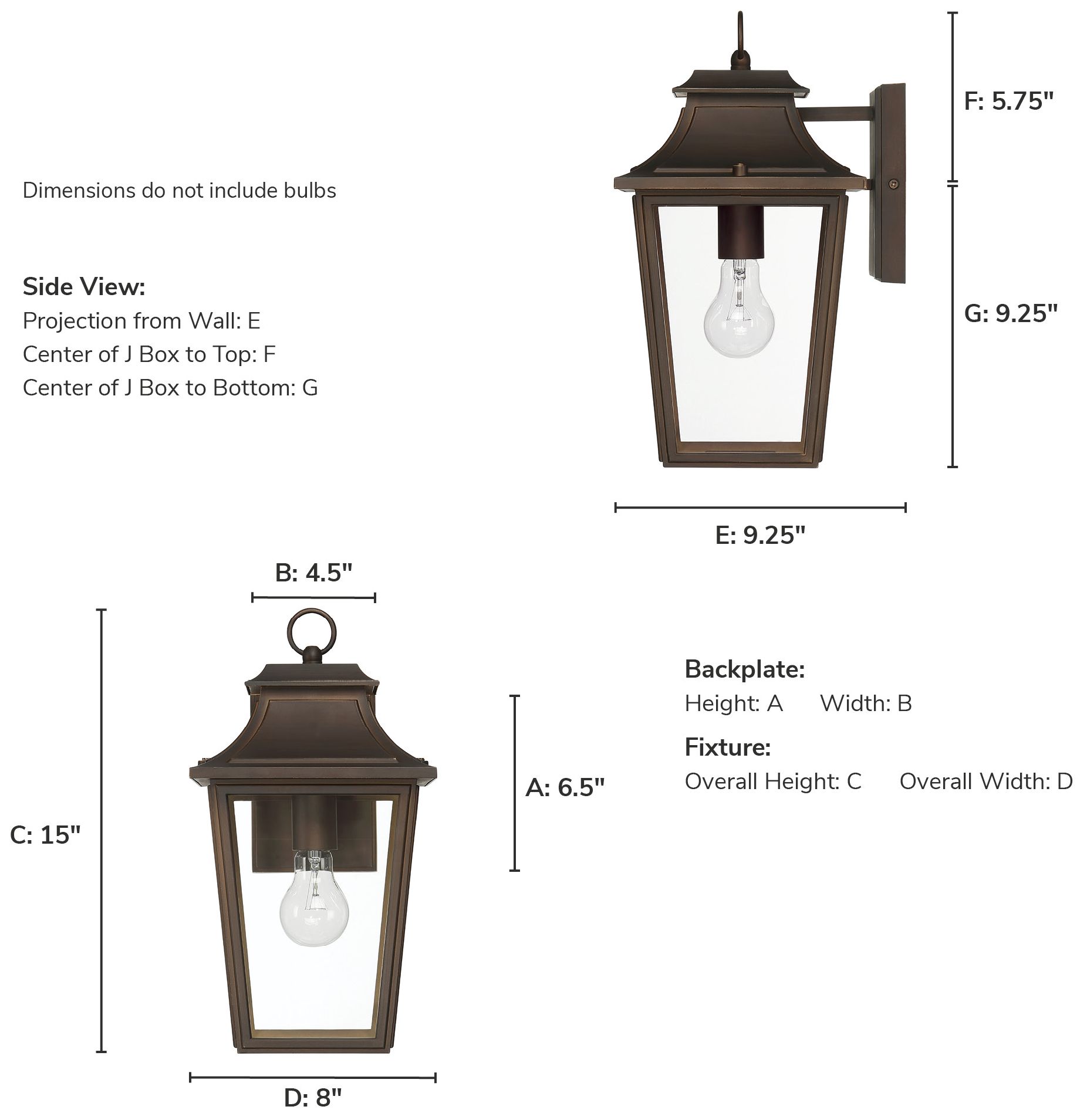 Image 4 Hunter Spring Cove Matte Bronze Outdoor 1 Light Medium 15 Inch Wall Light more views