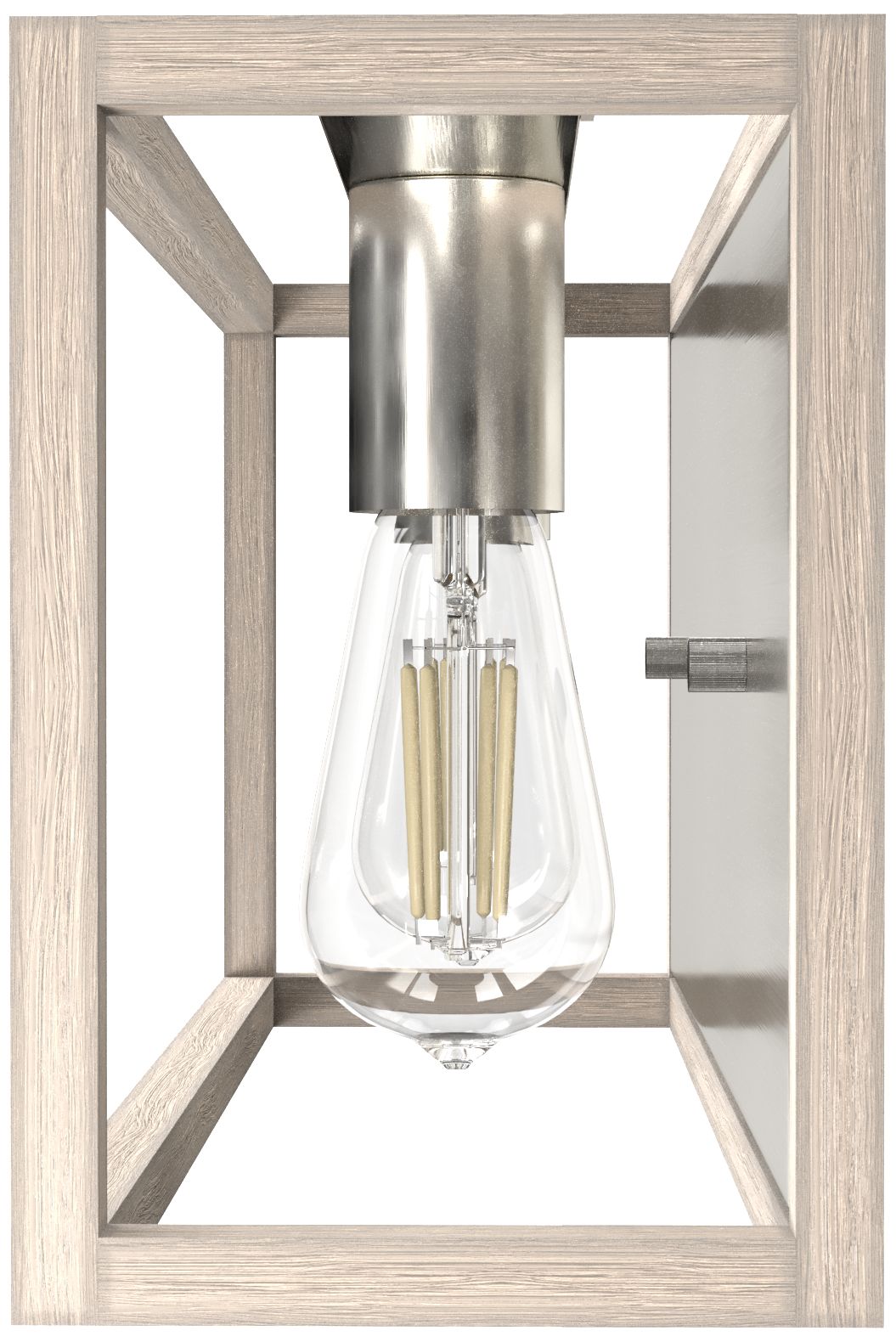 Image 3 Hunter Squire Manor Brushed Nickel/Bleached Wood 2 Light Medium Vanity more views