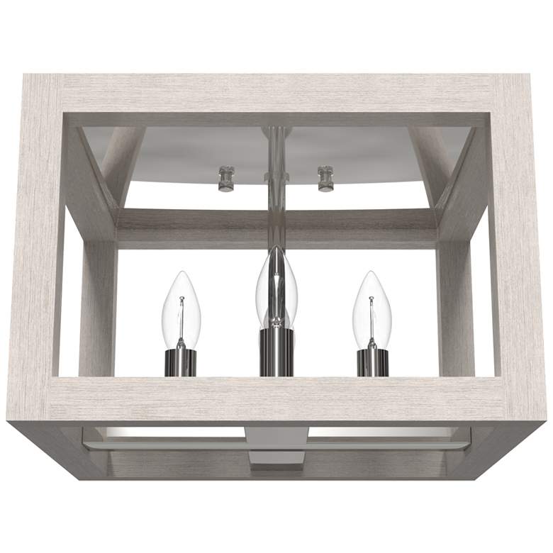 Image 1 Hunter Squire Manor Chrome and Distressed White 4 Light Flush Mount