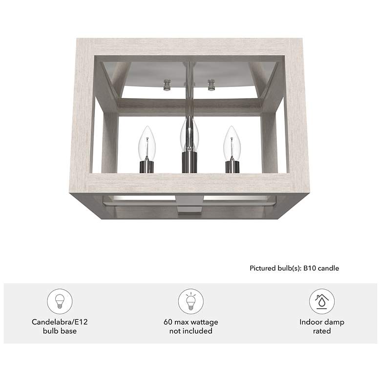 Image 3 Hunter Squire Manor Chrome and Distressed White 4 Light Flush Mount more views