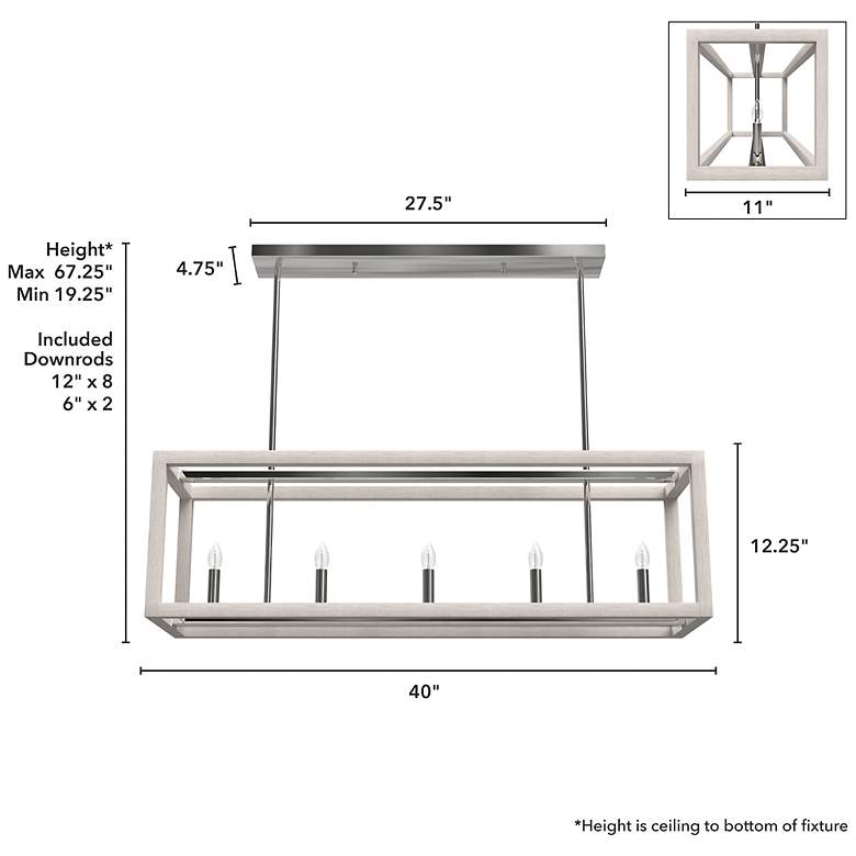 Image 3 Hunter Squire Manor Chrome and Distressed White 5 Light Chandelier more views