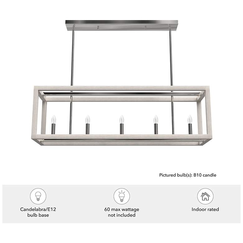 Image 4 Hunter Squire Manor Chrome and Distressed White 5 Light Chandelier more views