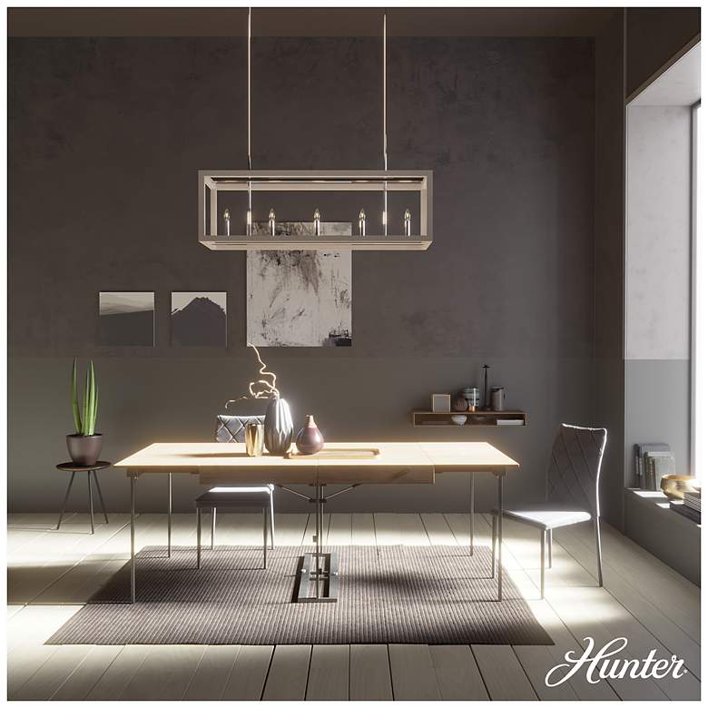 Image 5 Hunter Squire Manor Chrome and Distressed White 5 Light Chandelier more views