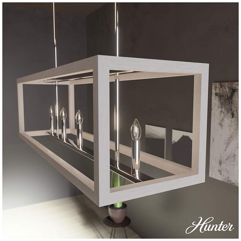 Image 6 Hunter Squire Manor Chrome and Distressed White 5 Light Chandelier more views