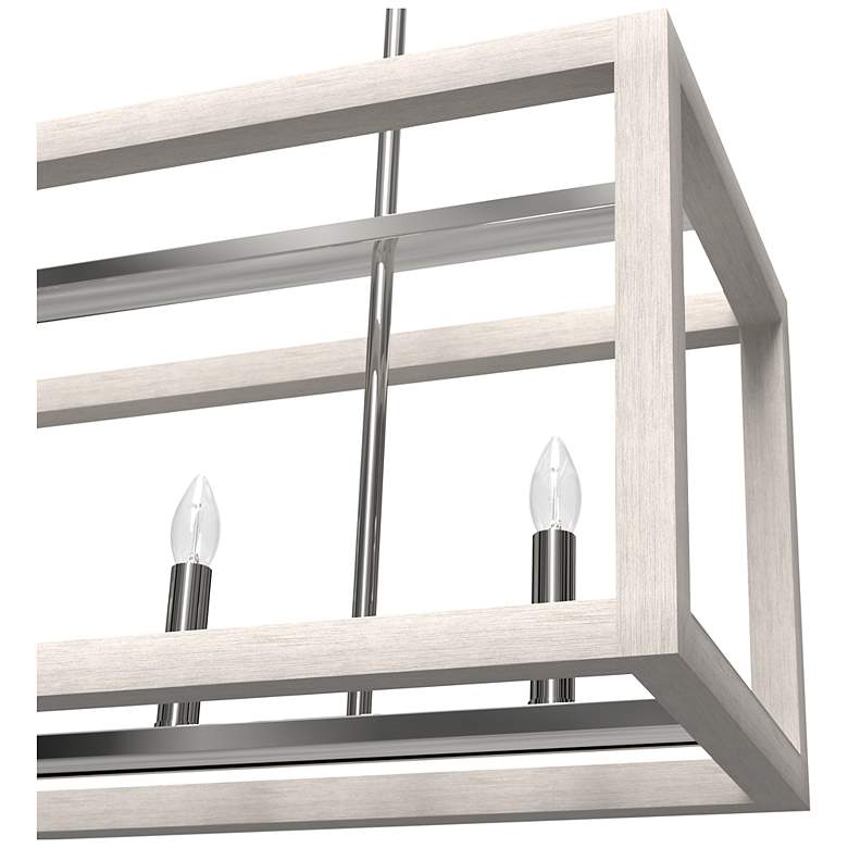 Image 7 Hunter Squire Manor Chrome and Distressed White 5 Light Chandelier more views
