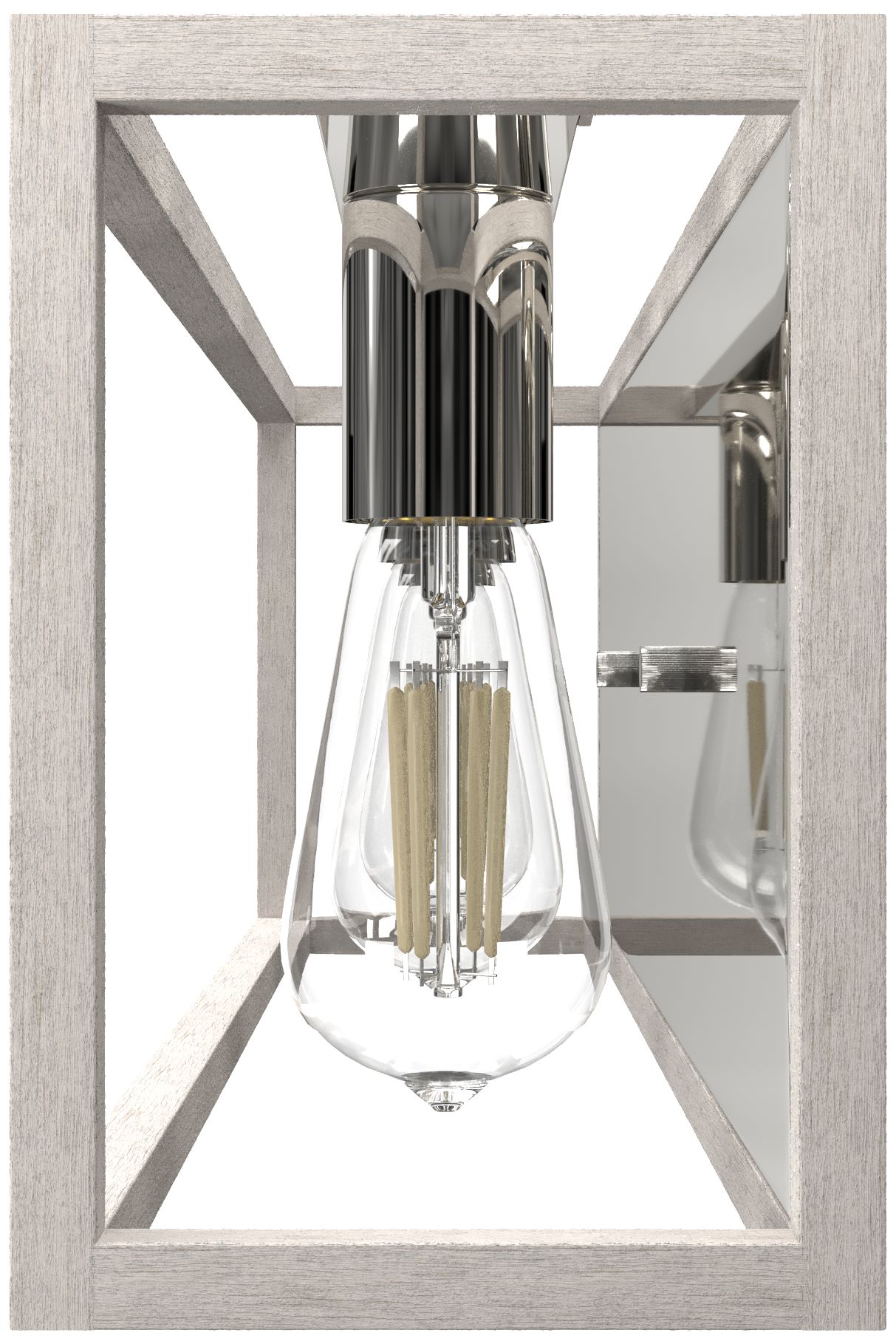 Image 3 Hunter Squire Manor Distressed White and Chrome 3 Light Bathroom Vanity more views