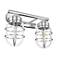 Hunter Starklake Brushed Nickel 2 Light Vanity Wall Light Fixture
