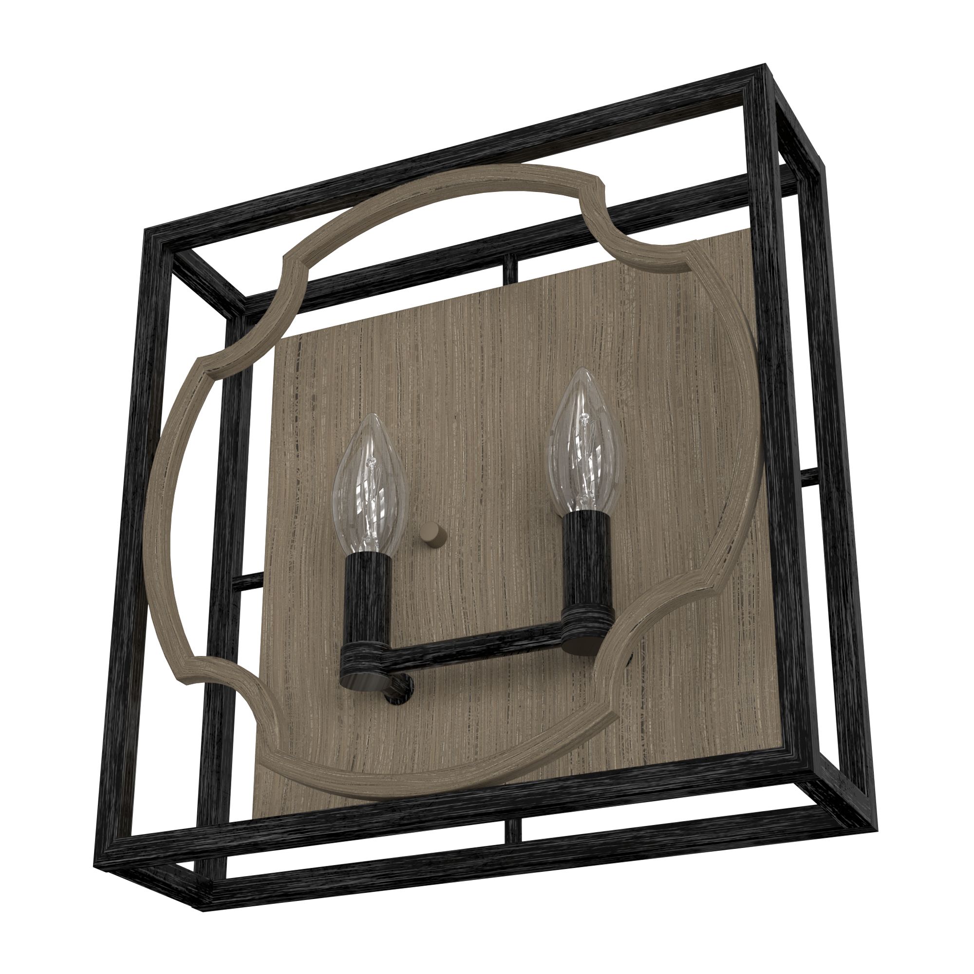 Image 3 Hunter Stone Creek French Oak and Rustic Iron 2 Light Large Sconce more views