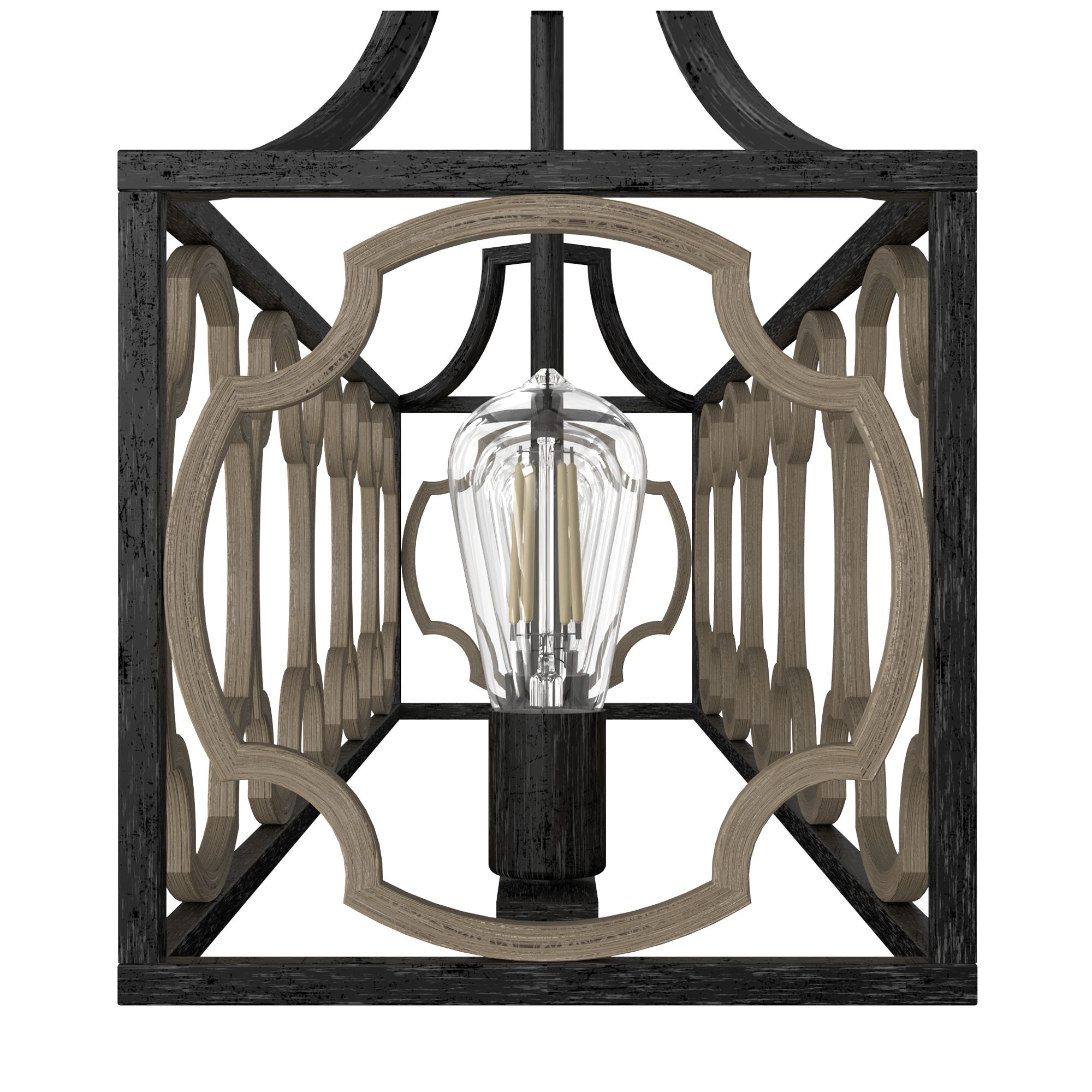 Image 3 Hunter Stone Creek French Oak and Rustic Iron 5 Light Large Chandelier more views
