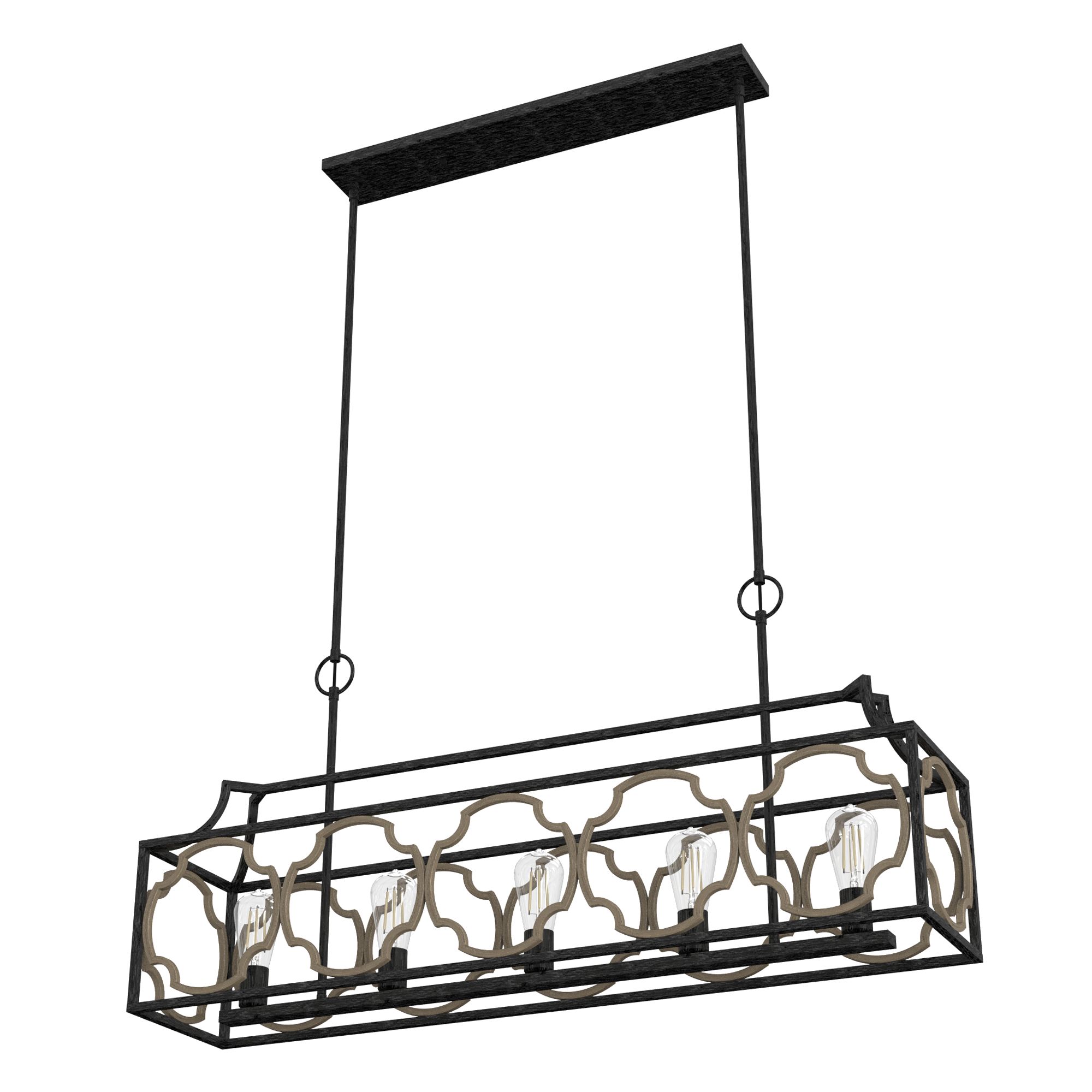 Image 5 Hunter Stone Creek French Oak and Rustic Iron 5 Light Large Chandelier more views