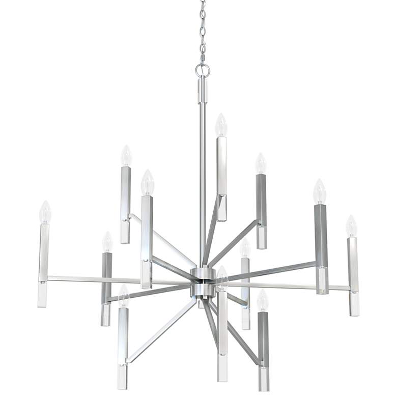 Image 3 Hunter Sunjai 40" Wide Brushed Nickel 12-Light Chandelier