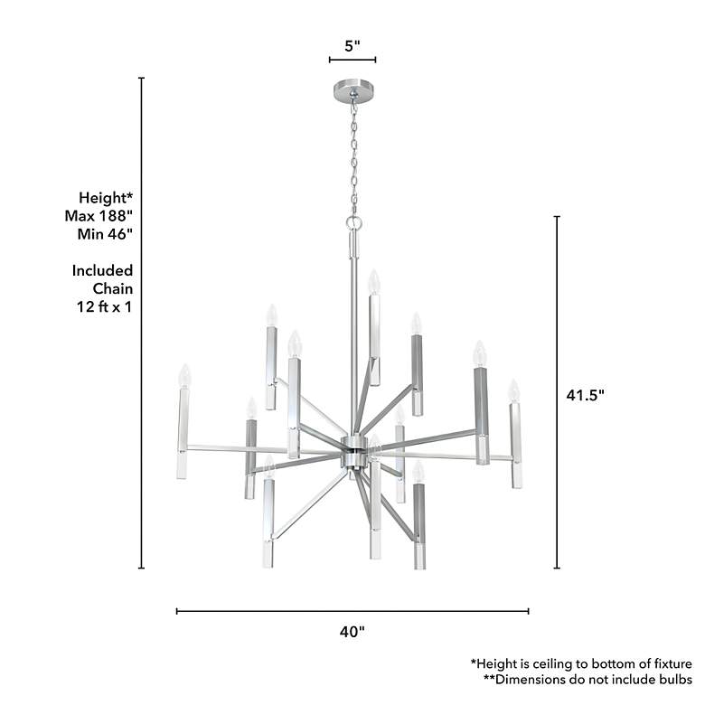 Image 6 Hunter Sunjai 40" Wide Brushed Nickel 12-Light Chandelier more views