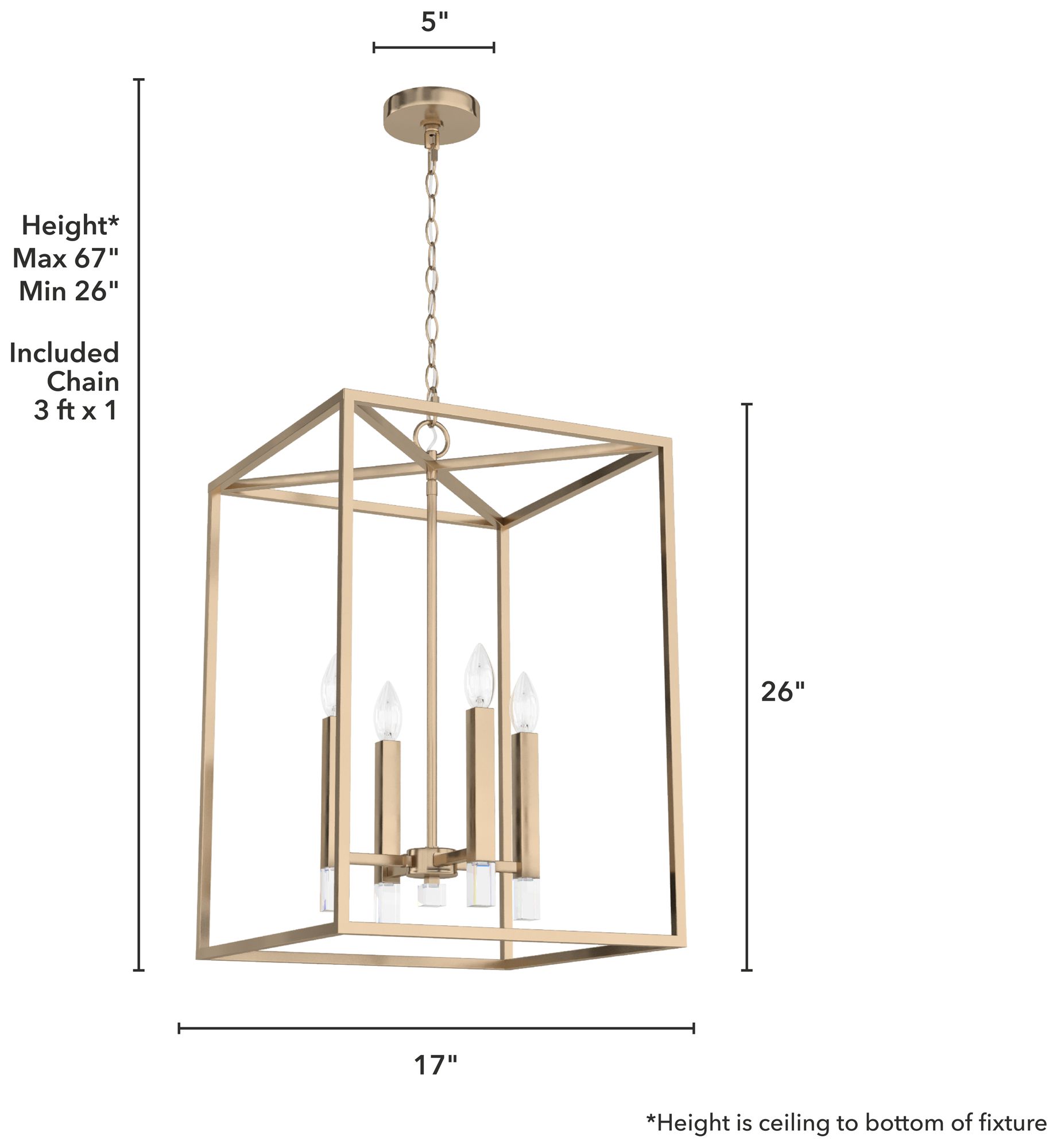 Image 4 Hunter Sunjai Alturas Gold 4 Light Large Pendant Ceiling Light Fixture more views