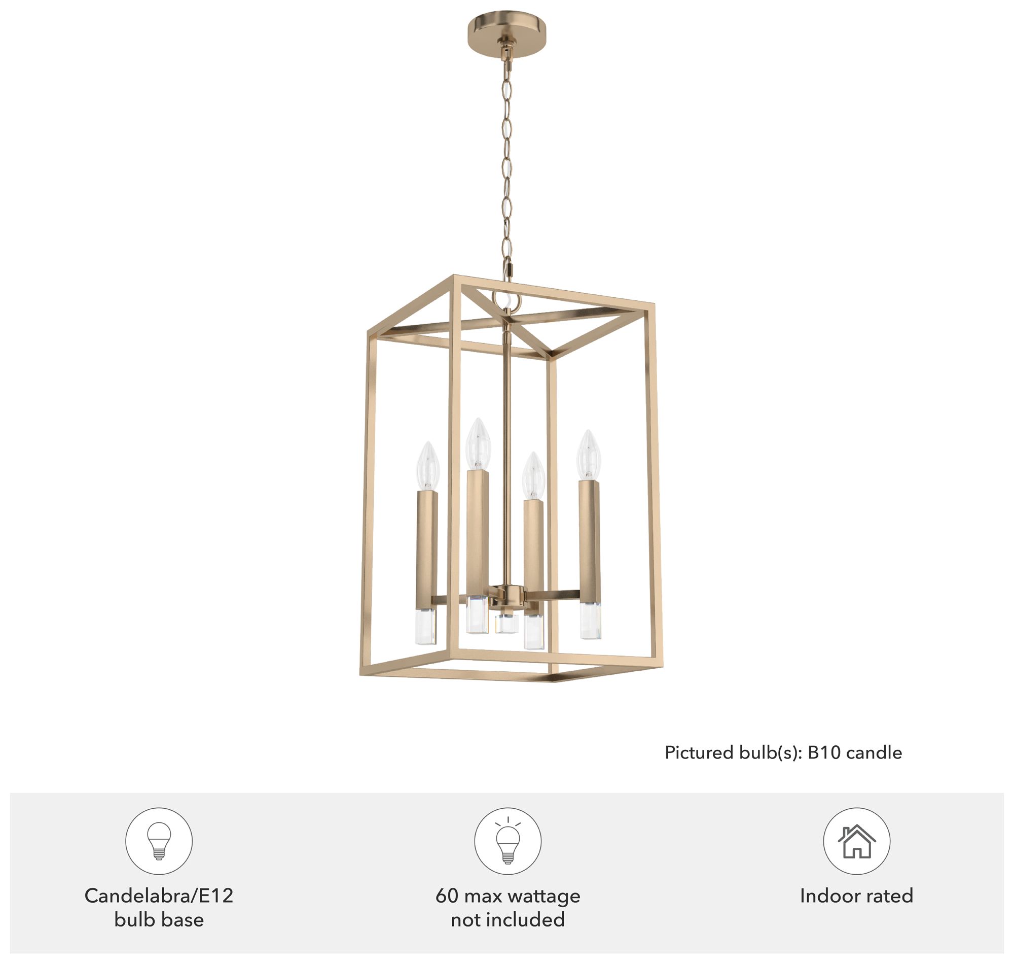 Image 3 Hunter Sunjai Alturas Gold 4 Light Medium Pendant Ceiling Light Fixture more views