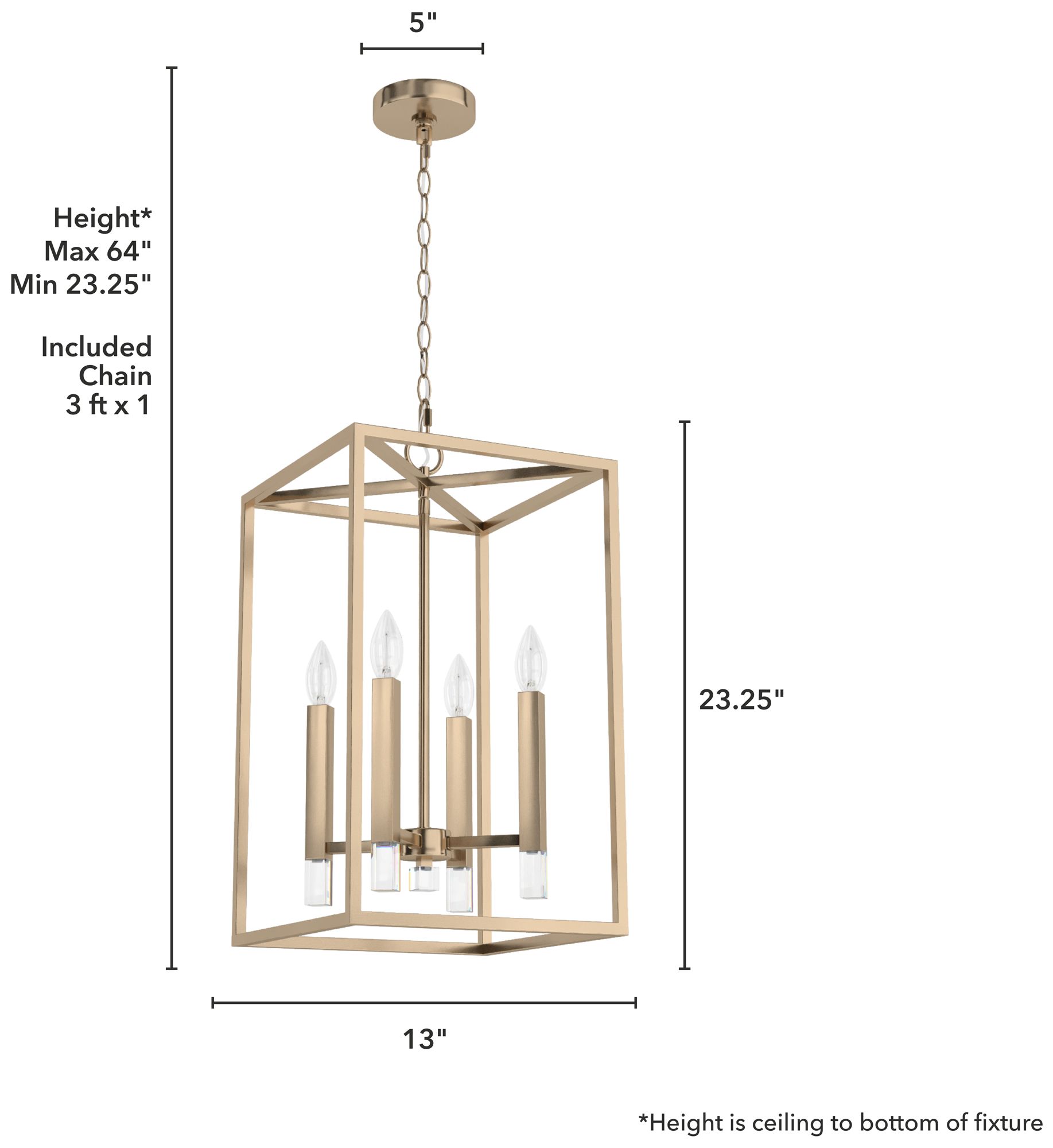 Image 4 Hunter Sunjai Alturas Gold 4 Light Medium Pendant Ceiling Light Fixture more views