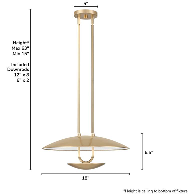 Image 4 Hunter Sunset Ridge Luxe Gold Light Large Pendant Ceiling Light Fixture more views