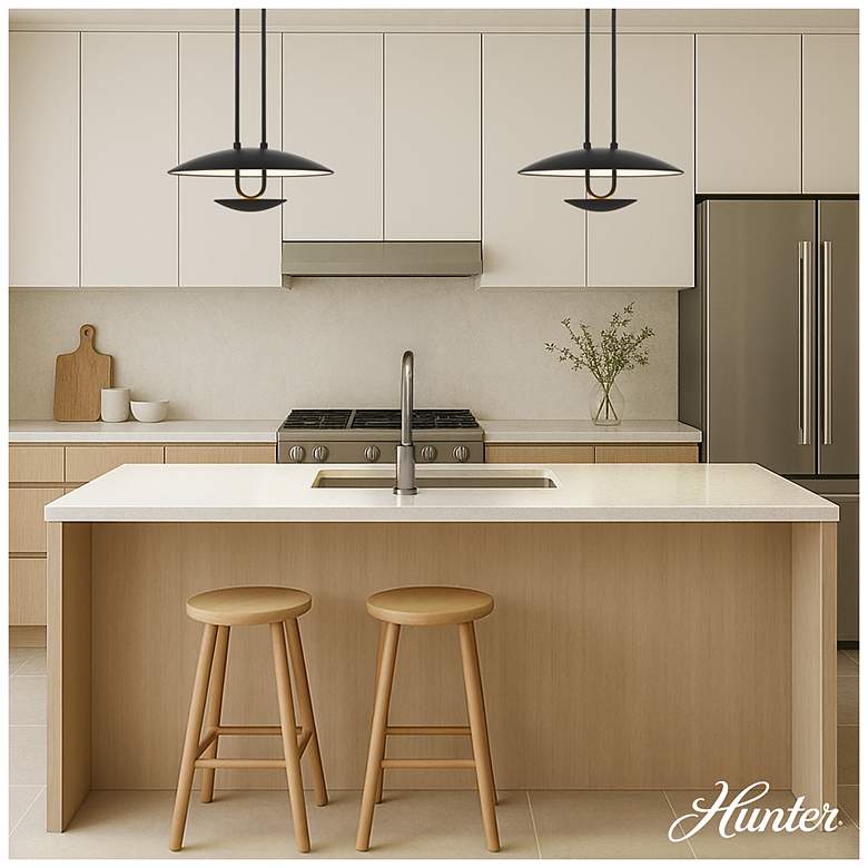 Image 3 Hunter Sunset Ridge Matte Black Light Large Pendant more views