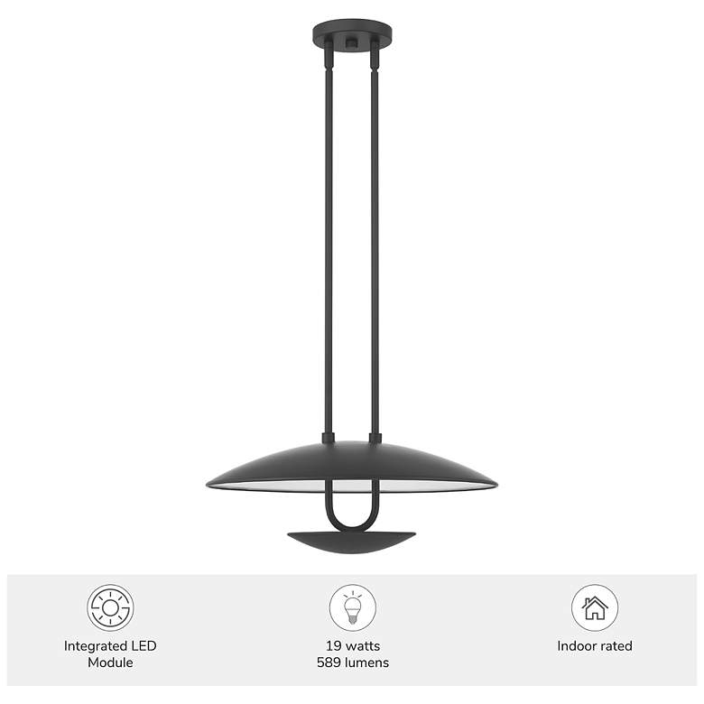 Image 5 Hunter Sunset Ridge Matte Black Light Large Pendant more views