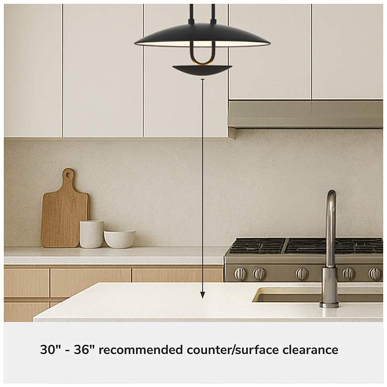 Image 7 Hunter Sunset Ridge Matte Black Light Large Pendant more views