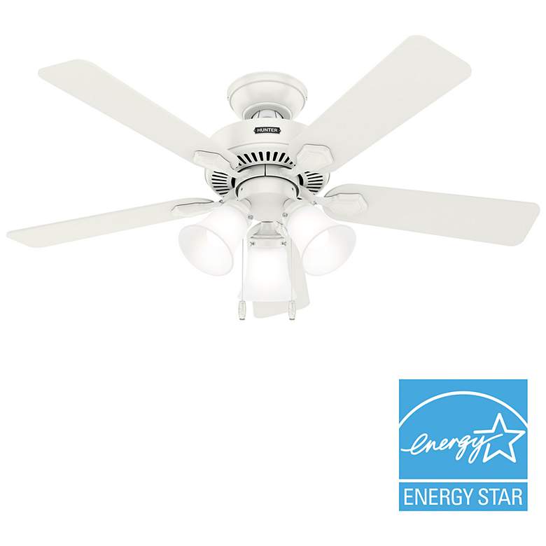 Image 3 Hunter Swanson LED 44 in Fresh White ENERGY STAR Indoor Fan more views