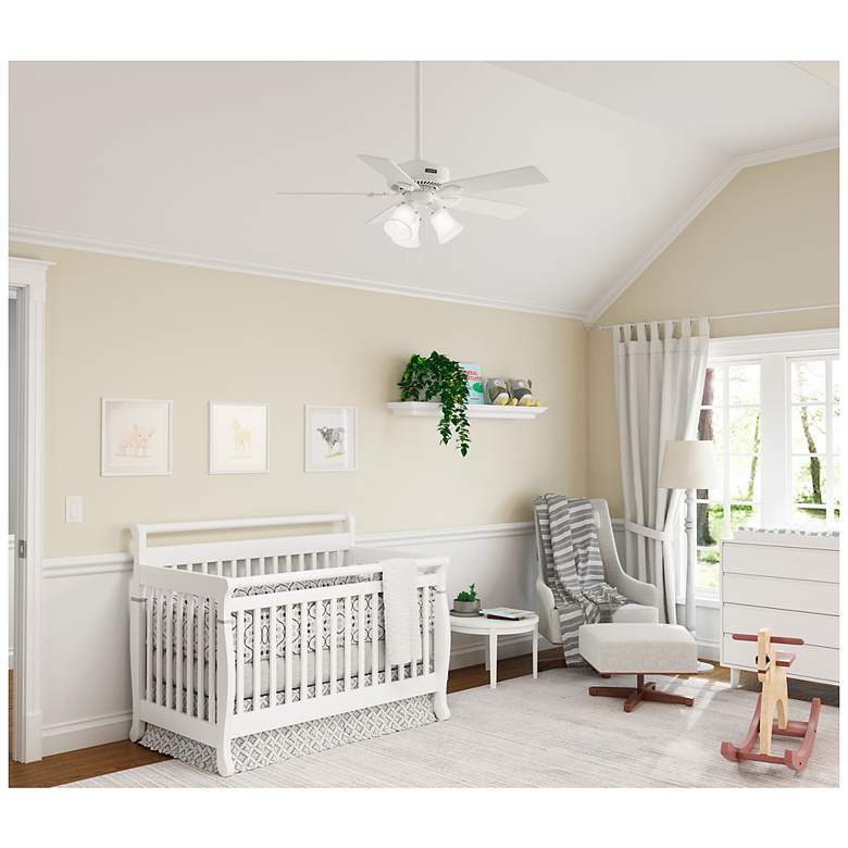 Image 4 Hunter Swanson LED 44 in Fresh White ENERGY STAR Indoor Fan more views