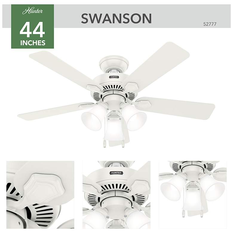 Image 5 Hunter Swanson LED 44 in Fresh White ENERGY STAR Indoor Fan more views