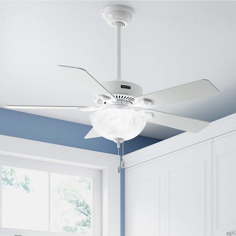 Image 1 Hunter Swanson LED 44 in Fresh White ENERGY STAR Indoor Fan