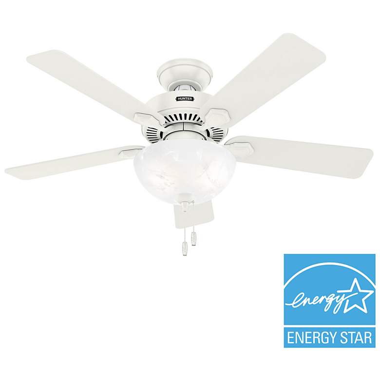 Image 3 Hunter Swanson LED 44 in Fresh White ENERGY STAR Indoor Fan more views