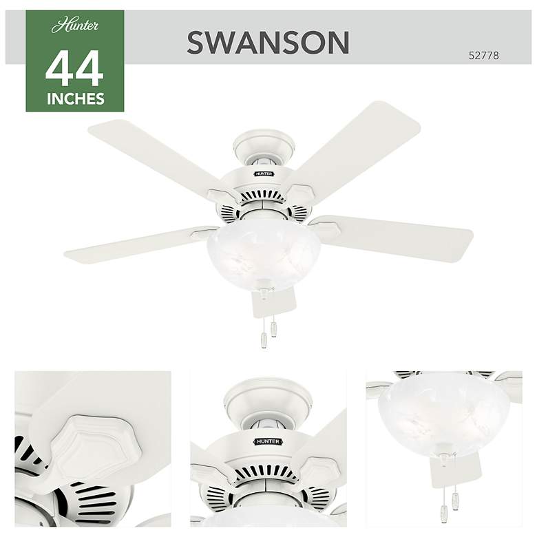 Image 5 Hunter Swanson LED 44 in Fresh White ENERGY STAR Indoor Fan more views