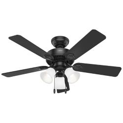 Hunter Swanson LED 44 in Matte Black ENERGY STAR Indoor Fan