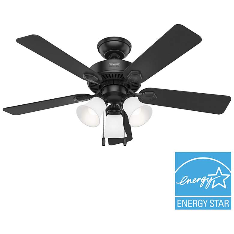 Image 3 Hunter Swanson LED 44 in Matte Black ENERGY STAR Indoor Fan more views