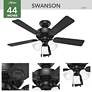 5_Hunter Swanson LED 44 in Matte Black ENERGY STAR Indoor Fan more views