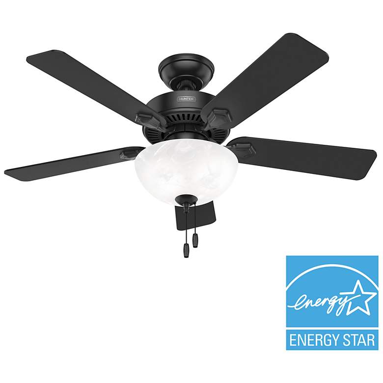 Image 3 Hunter Swanson LED 44 in Matte Black ENERGY STAR Indoor Fan more views