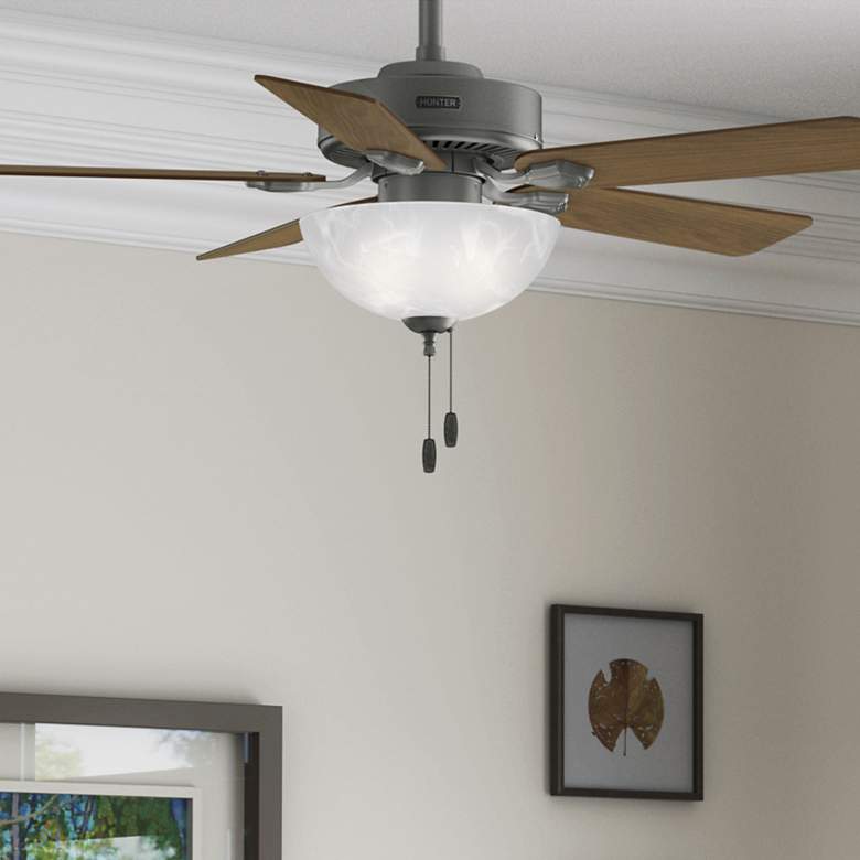 Image 1 Hunter Swanson LED 44 in Matte Silver ENERGY STAR Indoor Fan