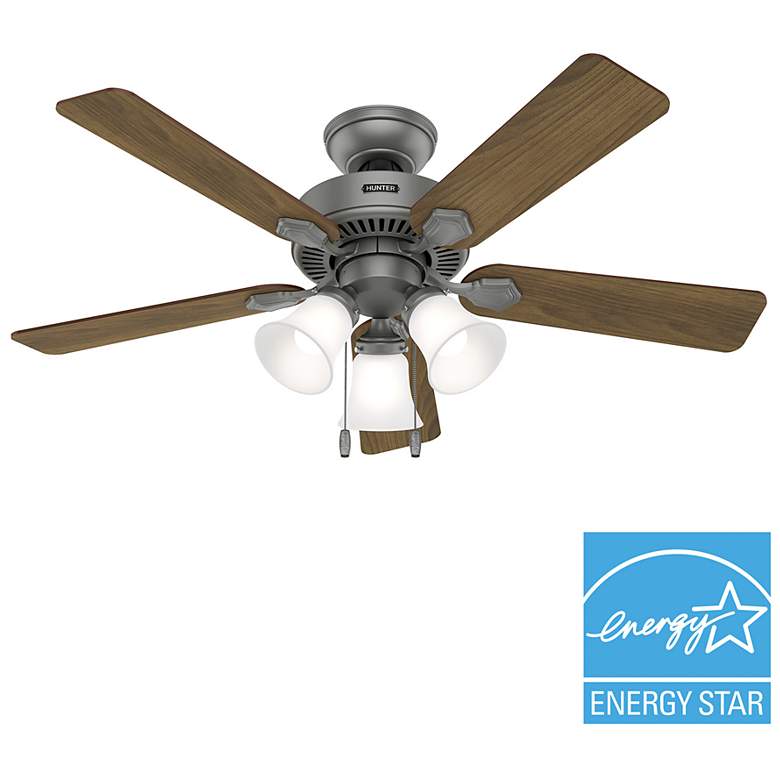 Image 2 Hunter Swanson LED 44 in Matte Silver ENERGY STAR Indoor Fan more views