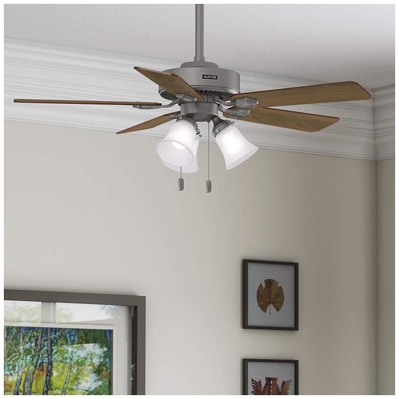 Image 4 Hunter Swanson LED 44 in Matte Silver ENERGY STAR Indoor Fan more views