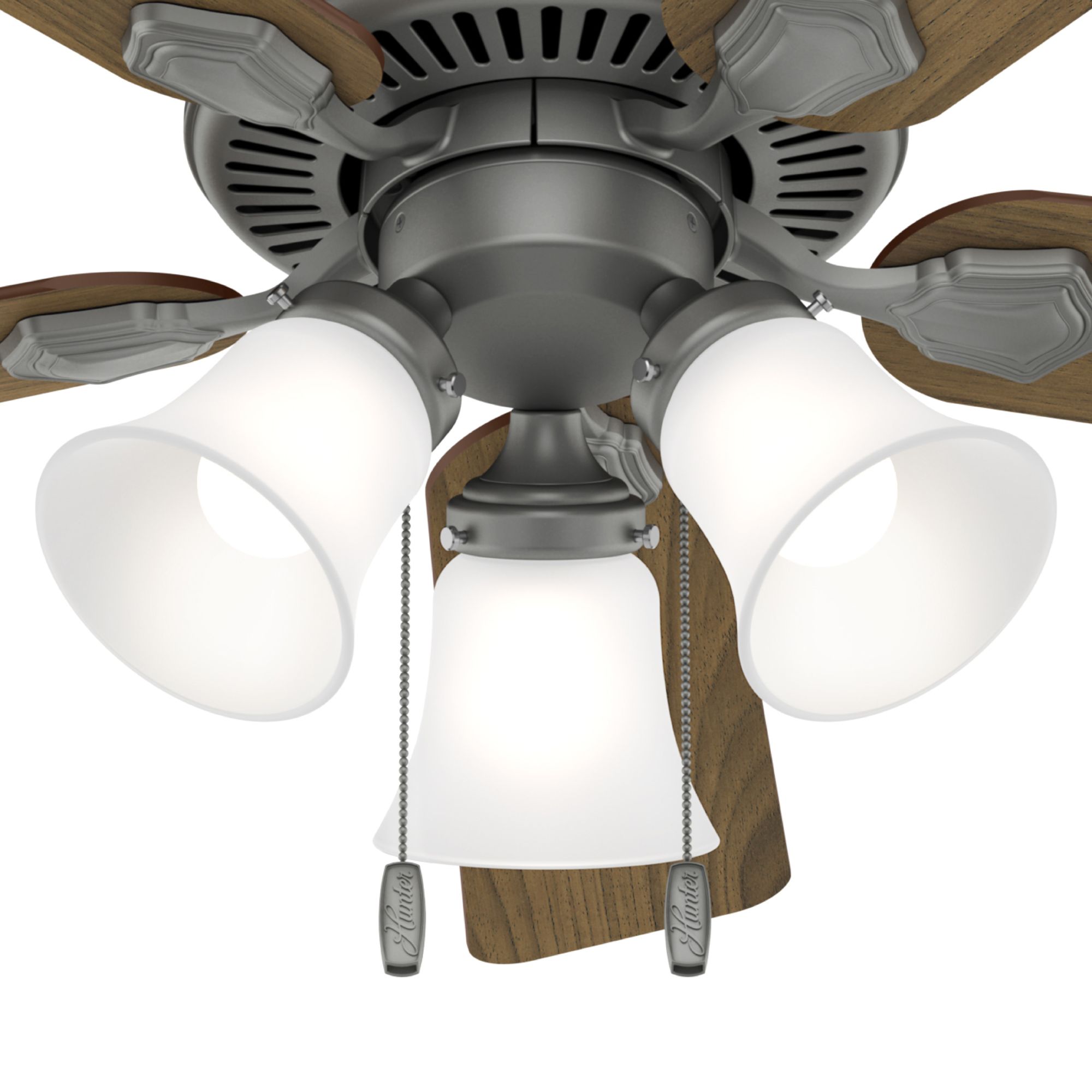 Hunter Swanson LED 44 in Matte Silver ENERGY STAR Indoor Fan