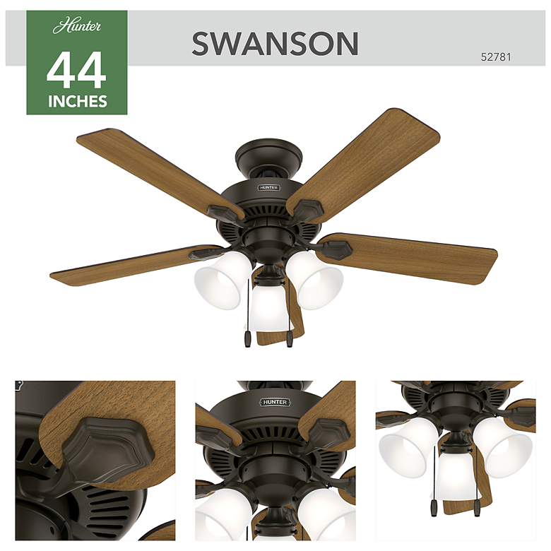 Image 5 Hunter Swanson LED 44 in New Bronze ENERGY STAR Indoor Fan more views