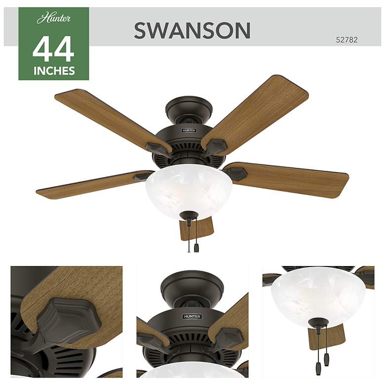 Image 5 Hunter Swanson LED 44 in New Bronze ENERGY STAR Indoor Fan more views