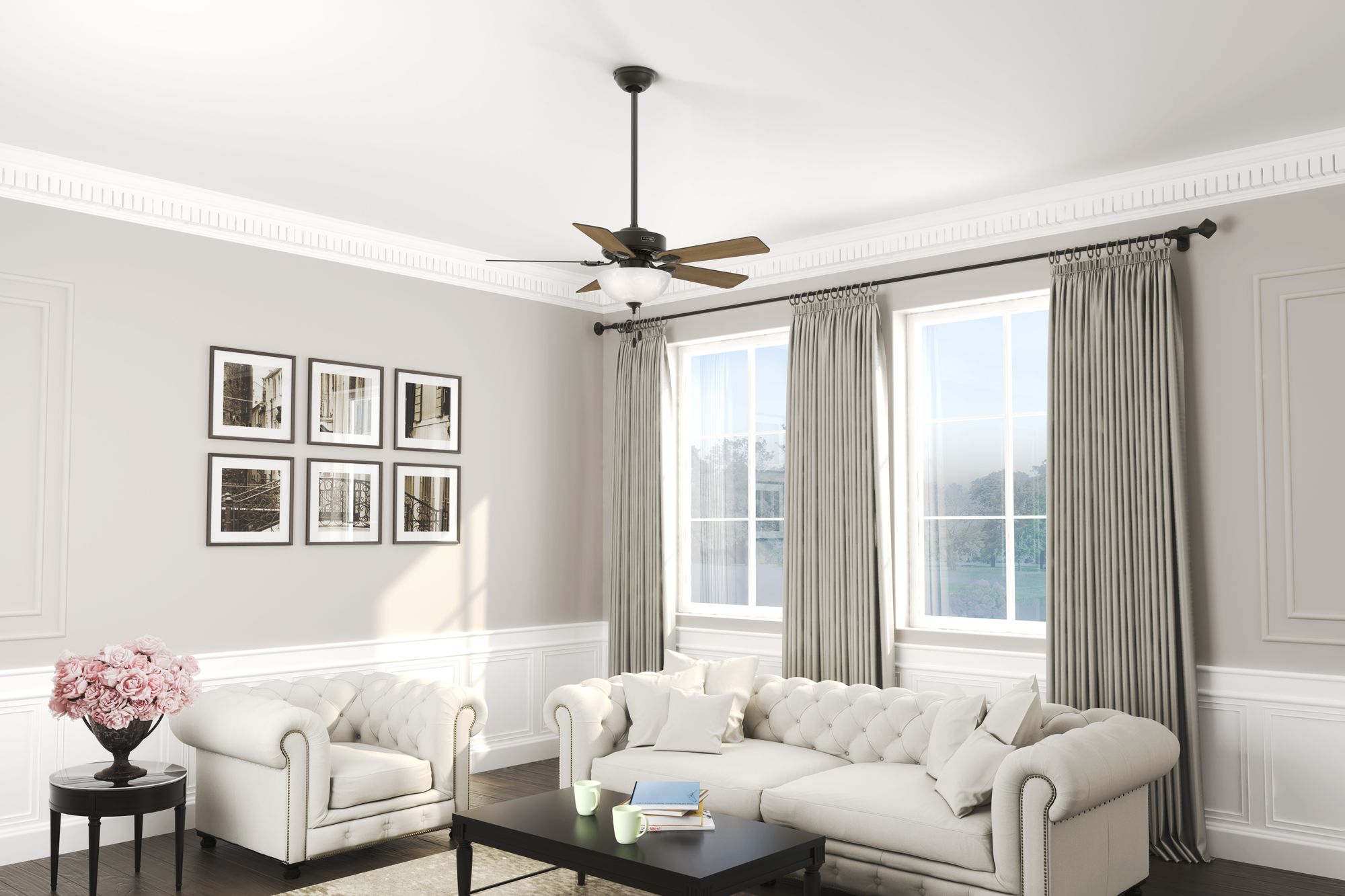 Hunter Swanson LED 44 in New Bronze ENERGY STAR Indoor Fan