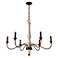 Hunter Teren Distressed White and Textured Rust 6 Light Chandelier