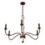 2_Hunter Teren Distressed White and Textured Rust 6 Light Chandelier more views