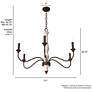 3_Hunter Teren Distressed White and Textured Rust 6 Light Chandelier more views