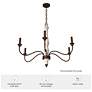 4_Hunter Teren Distressed White and Textured Rust 6 Light Chandelier more views