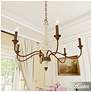 6_Hunter Teren Distressed White and Textured Rust 6 Light Chandelier more views
