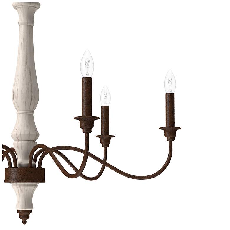 Image 7 Hunter Teren Distressed White and Textured Rust 6 Light Chandelier more views