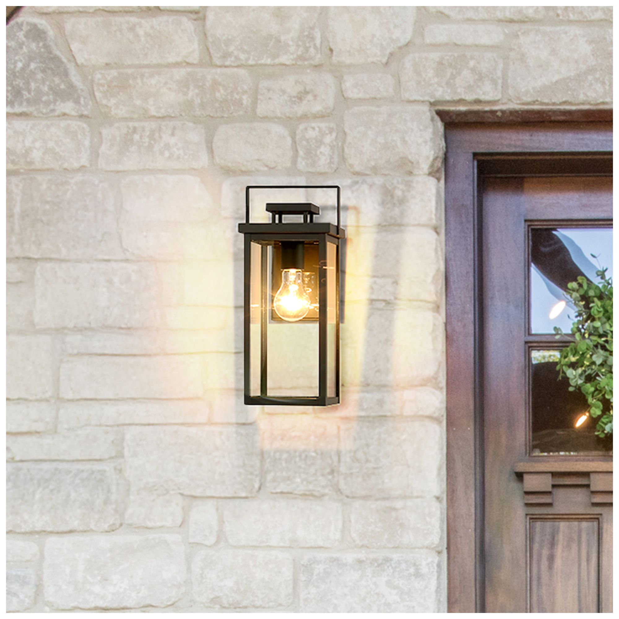 Image 3 Hunter Timbergrove Matte Black Outdoor 1 Light Medium 14 Inch Wall Light more views